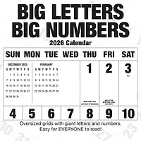 Big Letters Big Numbers 2026 Wall Calendar