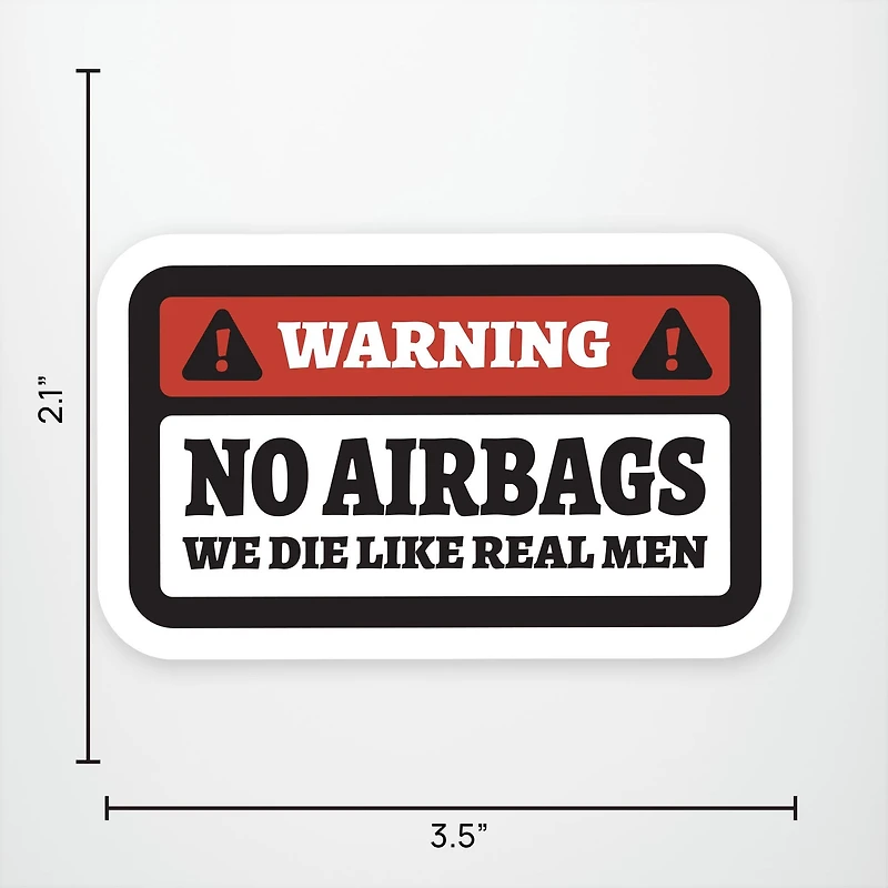 Warning No Airbags Vinyl Sticker