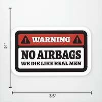 Warning No Airbags Vinyl Sticker
