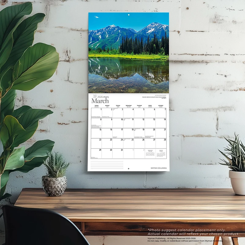 British Columbia 2026 Wall Calendar