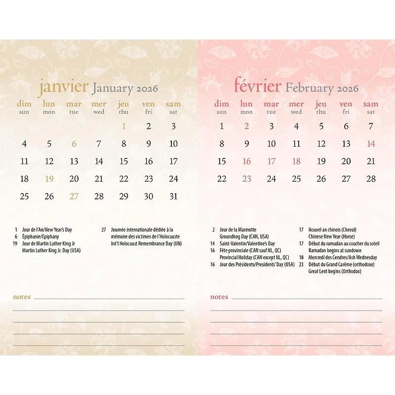 Motifs 2026 Double View Easel Calendar (French)