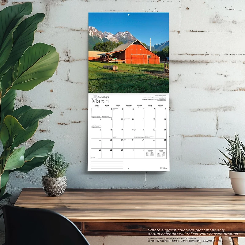 Canada 2026 Wall Calendar - Online Only
