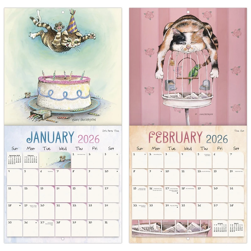 Gary Patterson Cats 2026 Mini Calendar