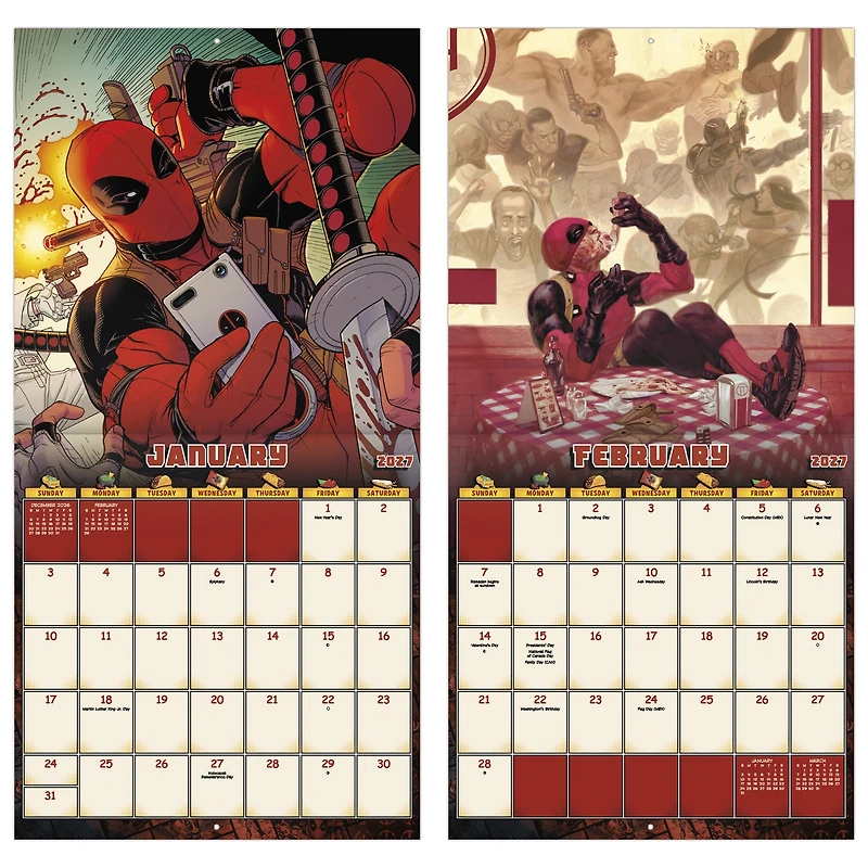 Deadpool 2027 Wall Calendar