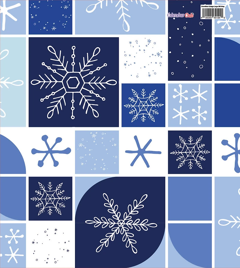 Blue Snowflake Collage Large Gift Wrap