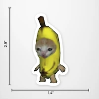 Banana Cat Vinyl Sticker