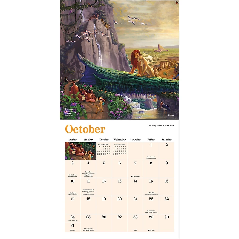 Thomas Kinkade Disney Dreams Collection 2027 Mini Calendar