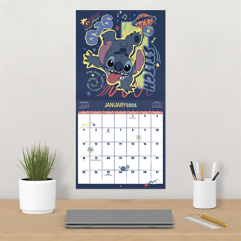 Stitch 2026 Wall Calendar
