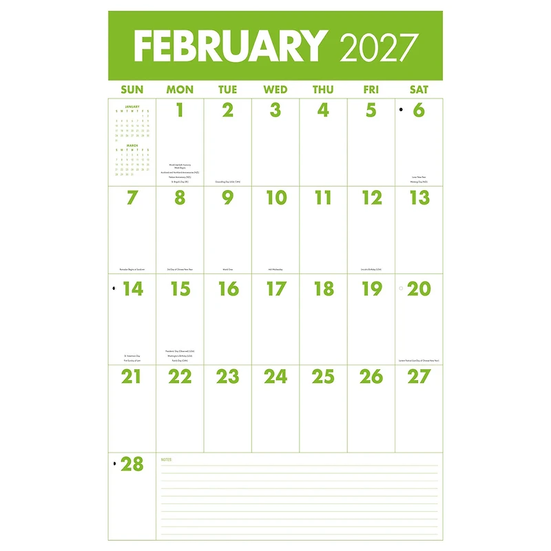 Mammoth Grid Oversized 2027 Poster Calendar