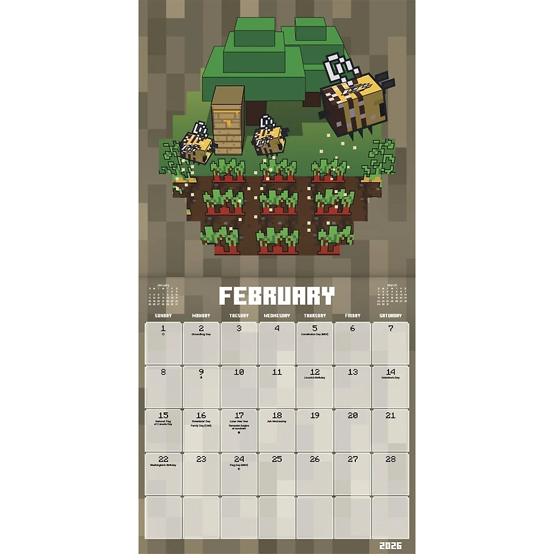 Minecraft Movie 2026 Wall Calendar