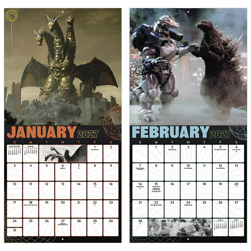 Godzilla Classic 2027 Exclusive Wall Calendar with Print - Online Only