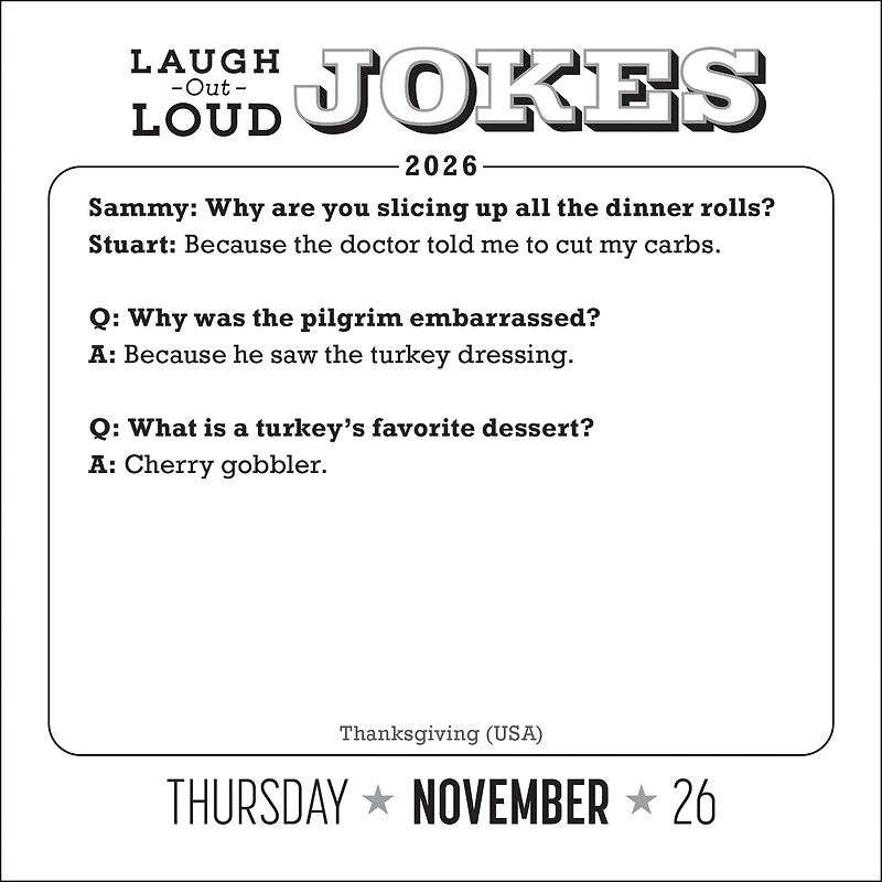 Laugh-Out-Loud Jokes 2026 Box Calendar - Online Only