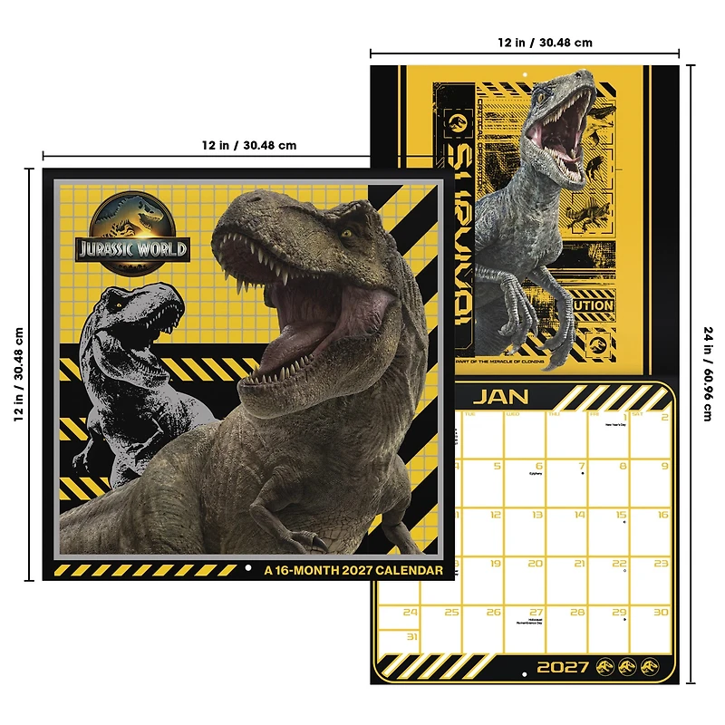 Jurassic World 2027 Wall Calendar