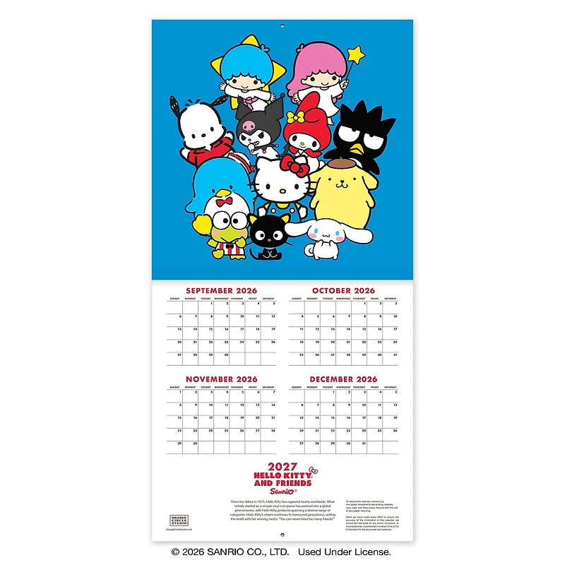 Hello Kitty and Friends Retro 2027 Mini Calendar