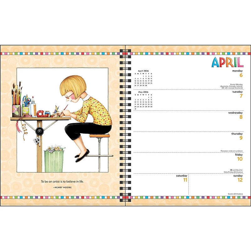 Mary Engelbreits You Are A Work Of Art 2026 Engagement Calendar