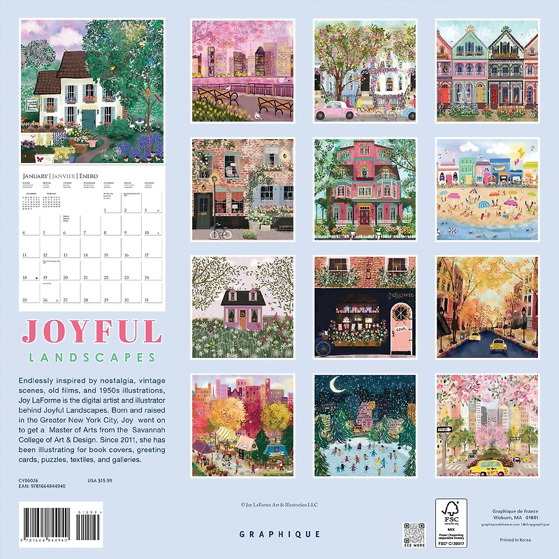 Joyful Landscapes 2026 Wall Calendar