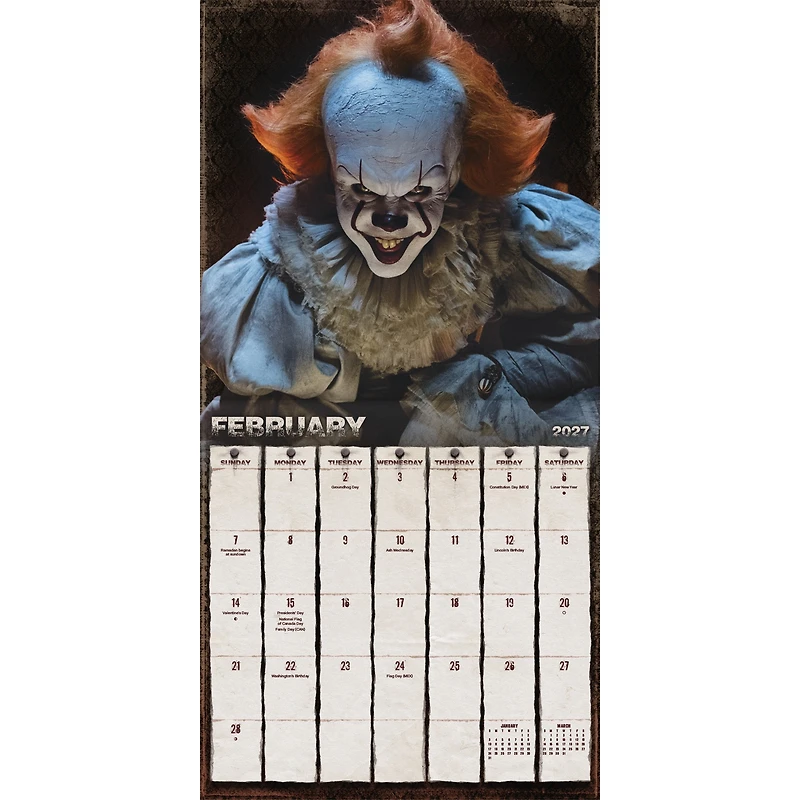 Horror Collection 2027 Wall Calendar