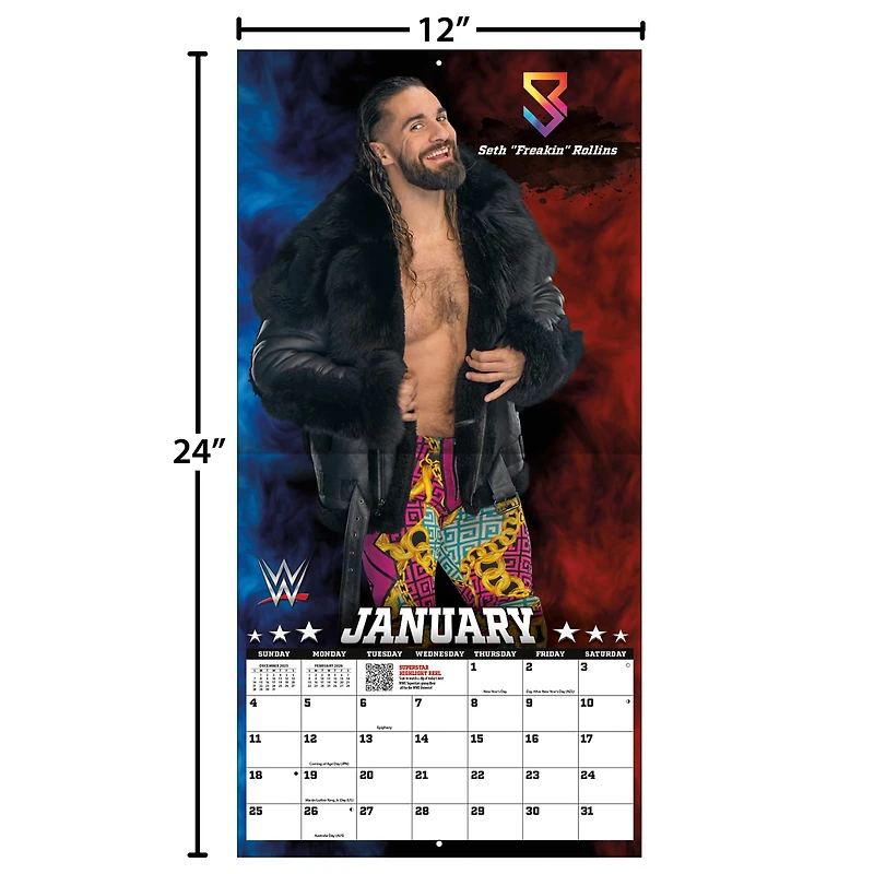 WWE Superstars 2026 Wall Calendar