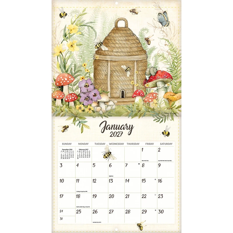 Bees In Bloom 2027 Wall Calendar