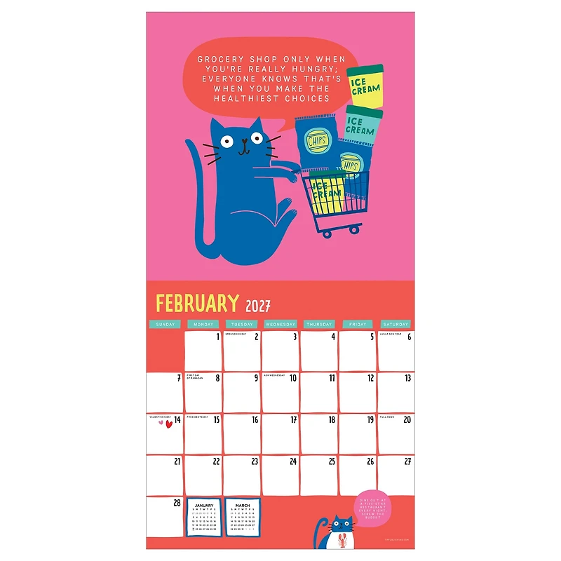 Cat vs Adulting 2027 Wall Calendar - Online Only