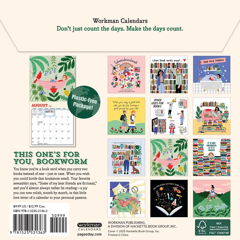 Book Nerd 2026 Mini Calendar