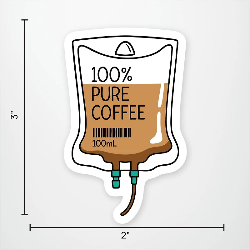 100% Pure Coffee Vinyl Sticker