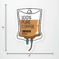 100% Pure Coffee Vinyl Sticker
