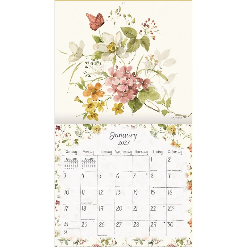 Watercolor Seasons 2027 Wall Calendar - Online Only