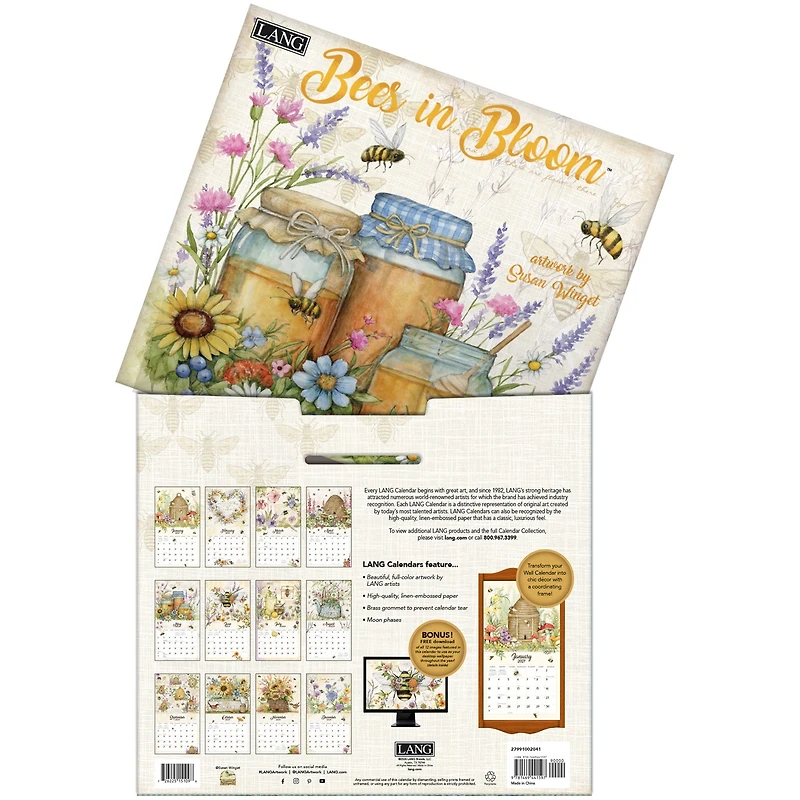 Bees In Bloom 2027 Wall Calendar