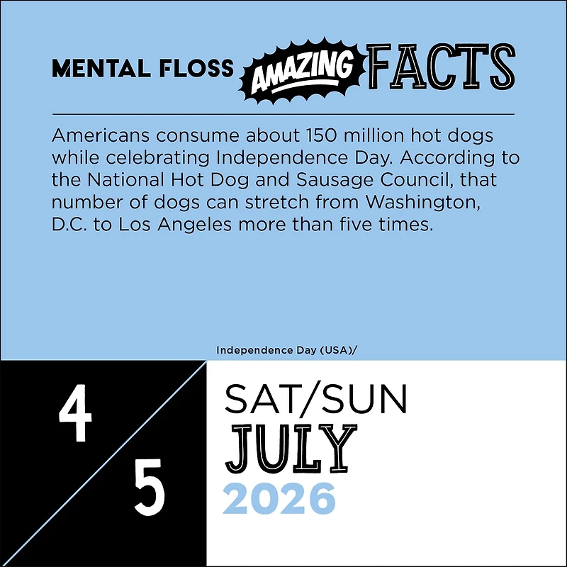 Amazing Facts From Mental Floss 2026 Box Calendar