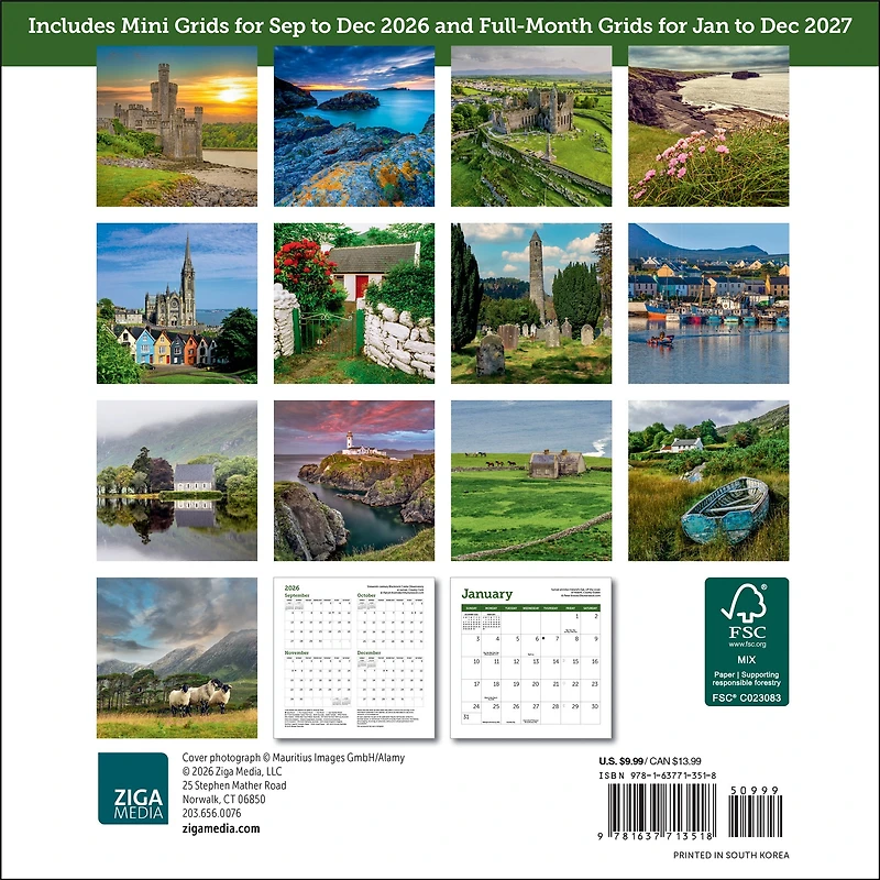 Ireland 2027 Mini Calendar