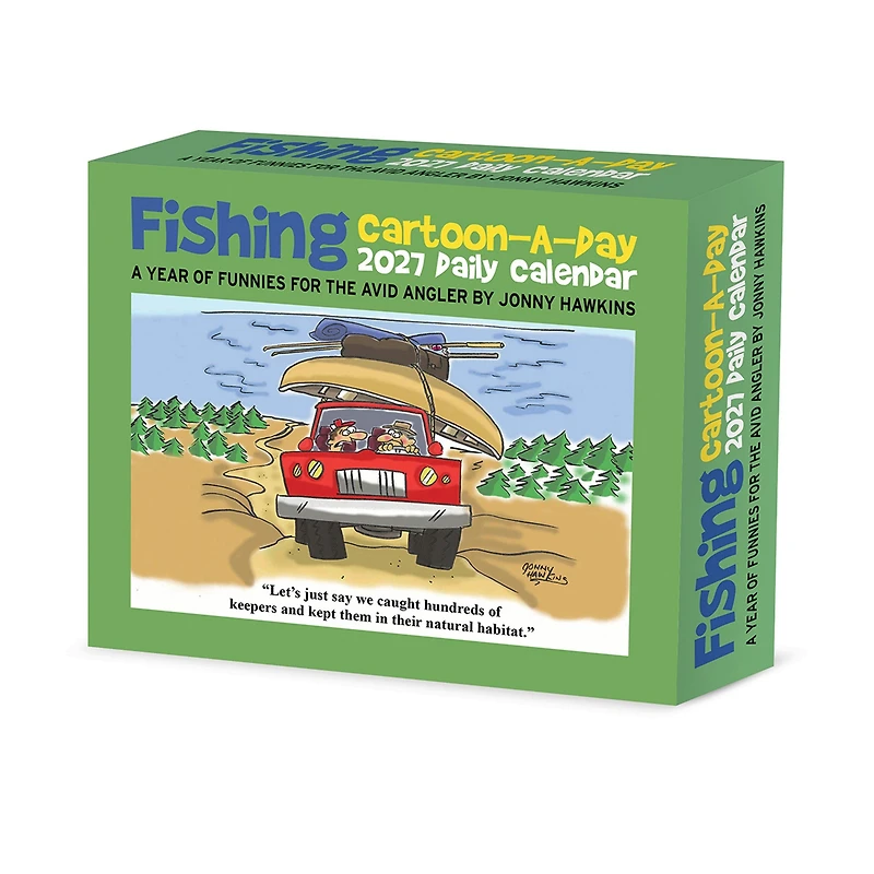 Fishing Cartoon-A-Day by Jonny Hawkins 2027 Box Calendar