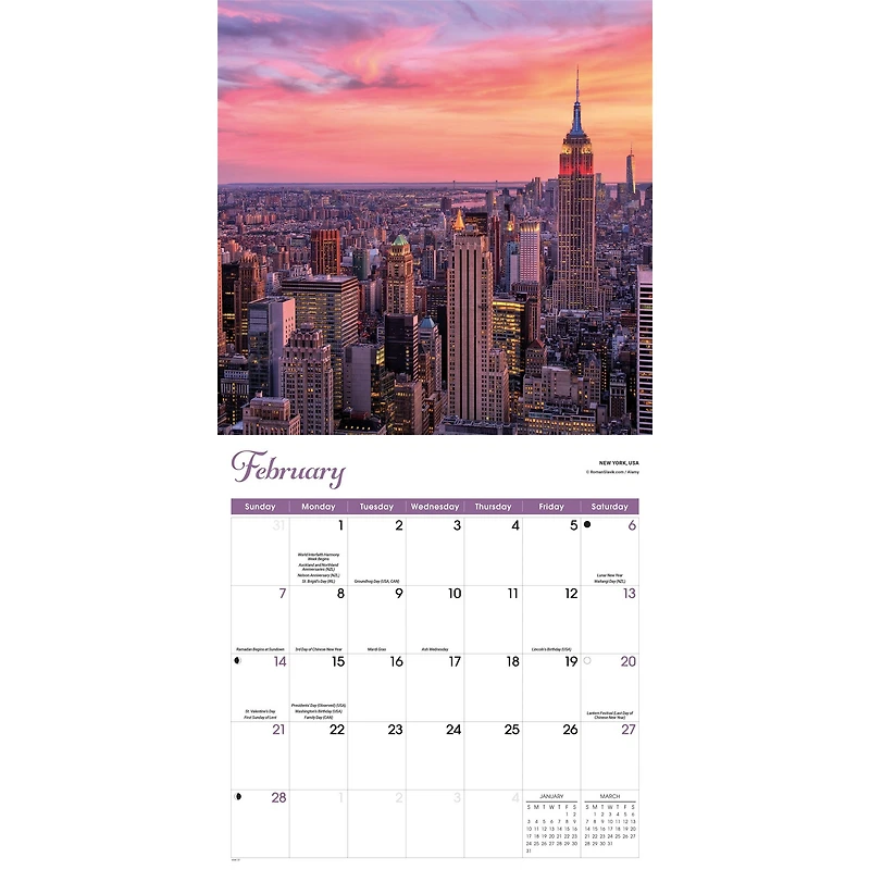 Sunrise Sunset 2027 Wall Calendar