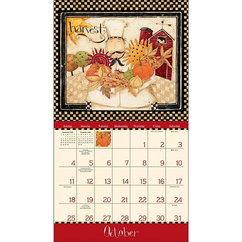 Home Is In The Kitchen Deluxe 2026 Wall Calendar
