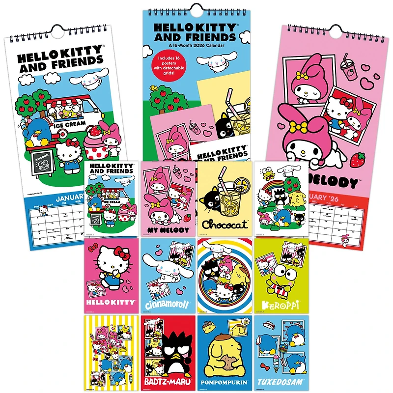 Hello Kitty and Friends 2026 Mini Poster Calendar