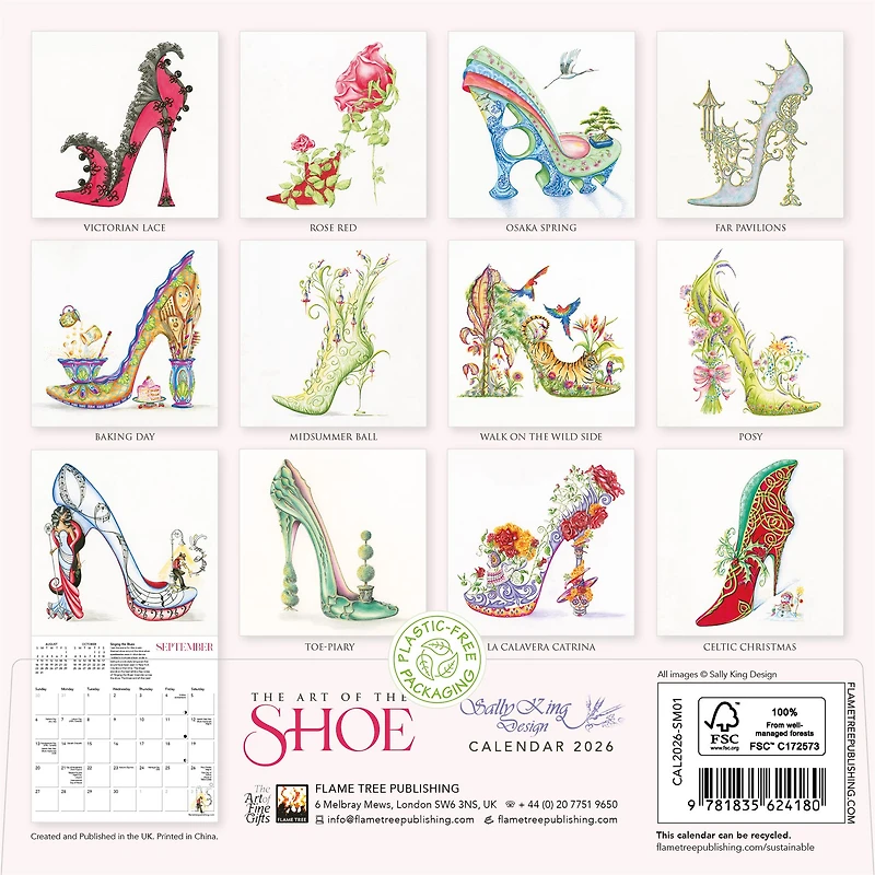 The Art Of The Shoe By Sally King Design 2026 Mini Calendar - Online Only