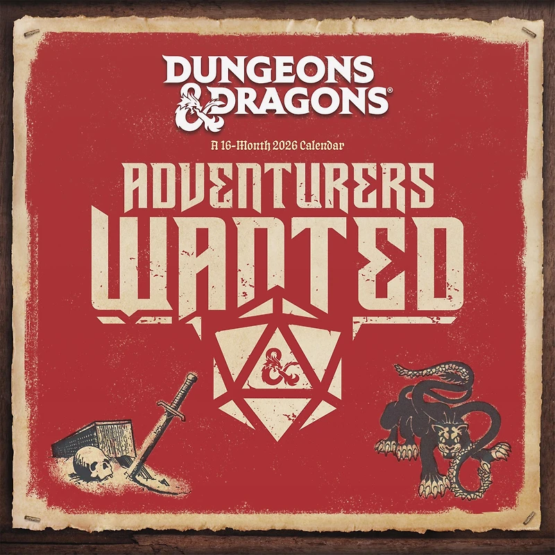 Dungeons And Dragons Classic 2026 Wall Calendar - Online Only