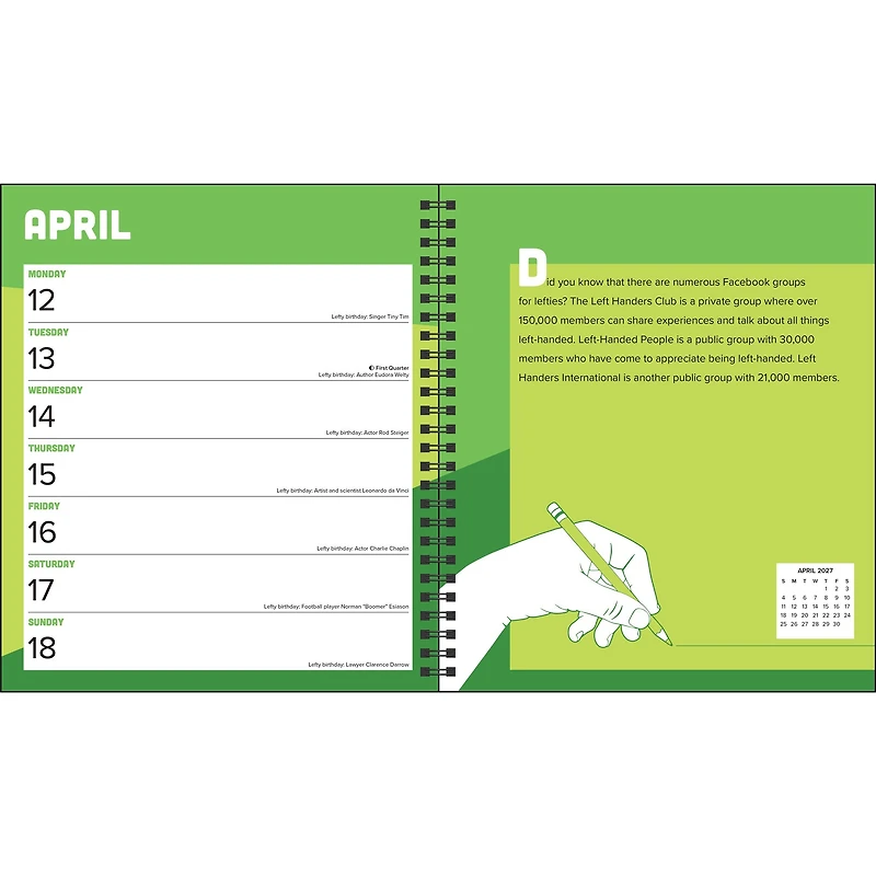 Left-Hander's 2027 Engagement Calendar