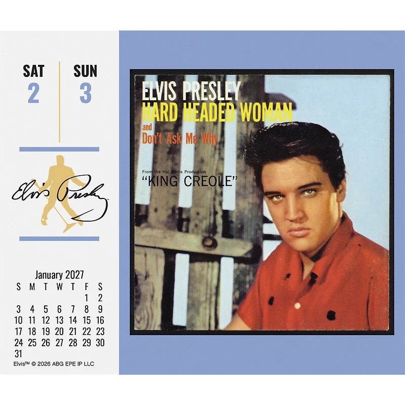 Elvis Presley 2027 Box Calendar