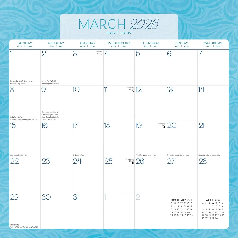 Seaside Currents 2026 Wall Calendar