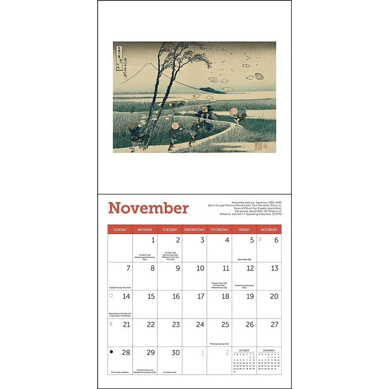 Japanese Woodblocks MFA Boston 2027 Mini Calendar