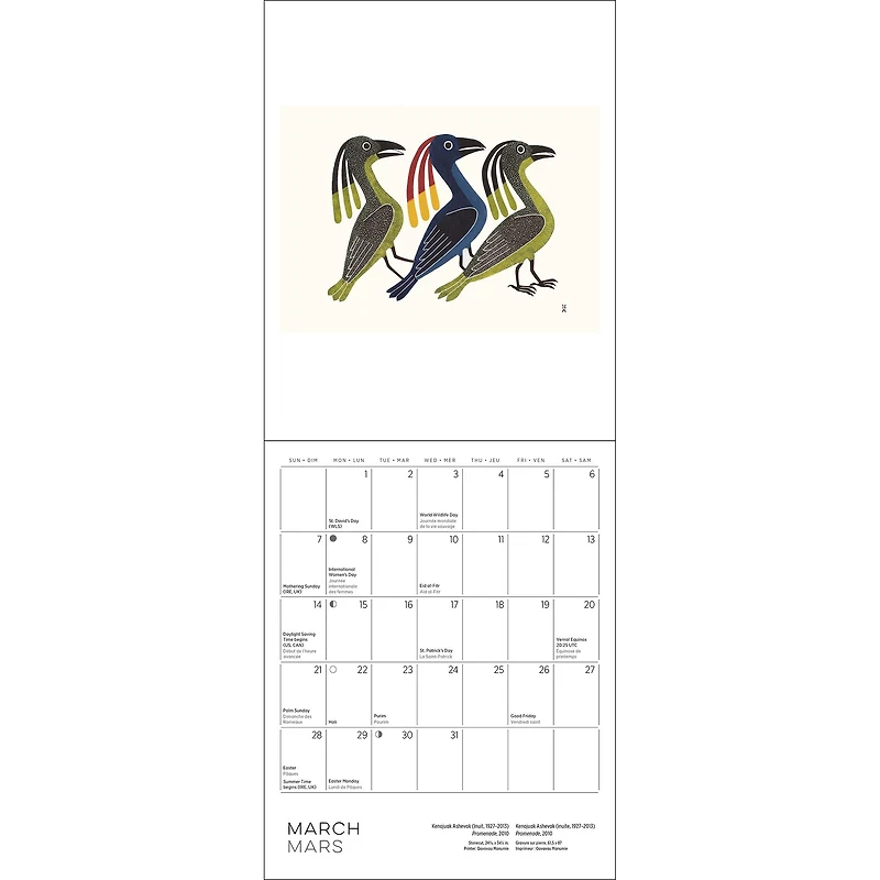 Inuit Art Cape Dorset 2027 Mini Calendar