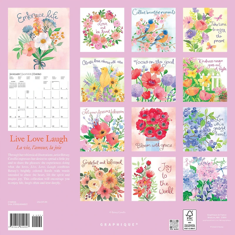 Live Love Laugh 2026 Wall Calendar