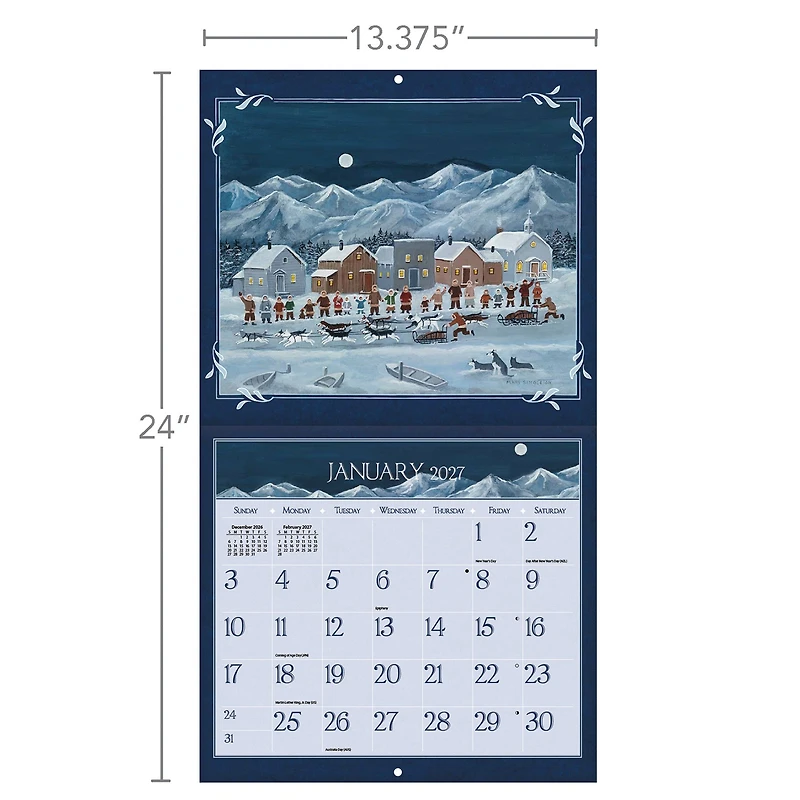 Lang Folk Art Special Edition with Print 2027 Wall Calendar
