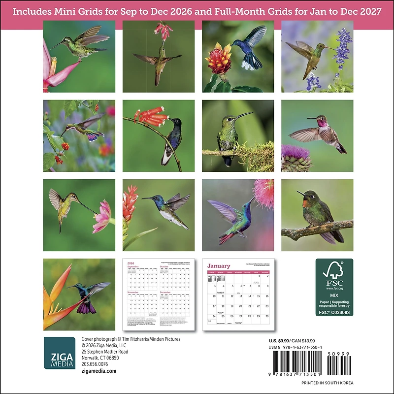 Hummingbirds 2027 Mini Calendar