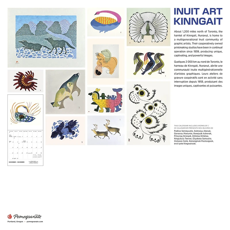 Inuit Art Cape Dorset 2026 Special Edition Wall Calendar with Print