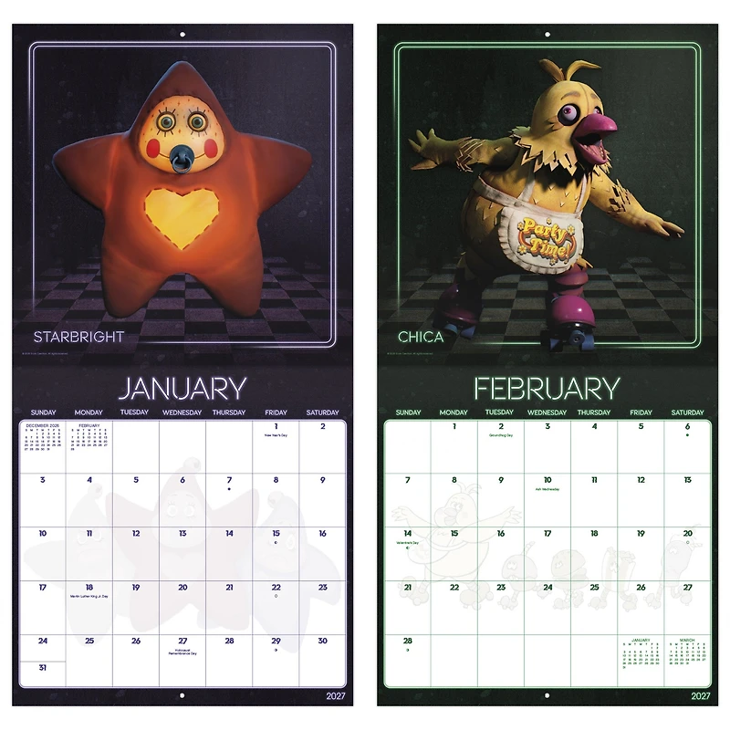 Five Nights at Freddy's Secret of the Mimic 2027 Wall Calendar