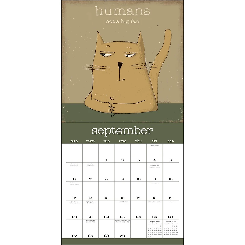 Year Of Snarky Cats 2026 Wall Calendar