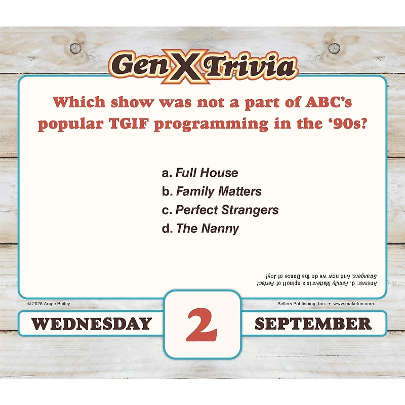 Daily Gen X 2026 Box Calendar - Online Only