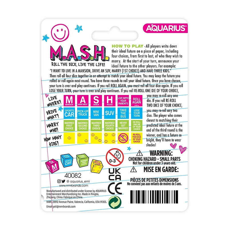 MASH Dice Rolling Game